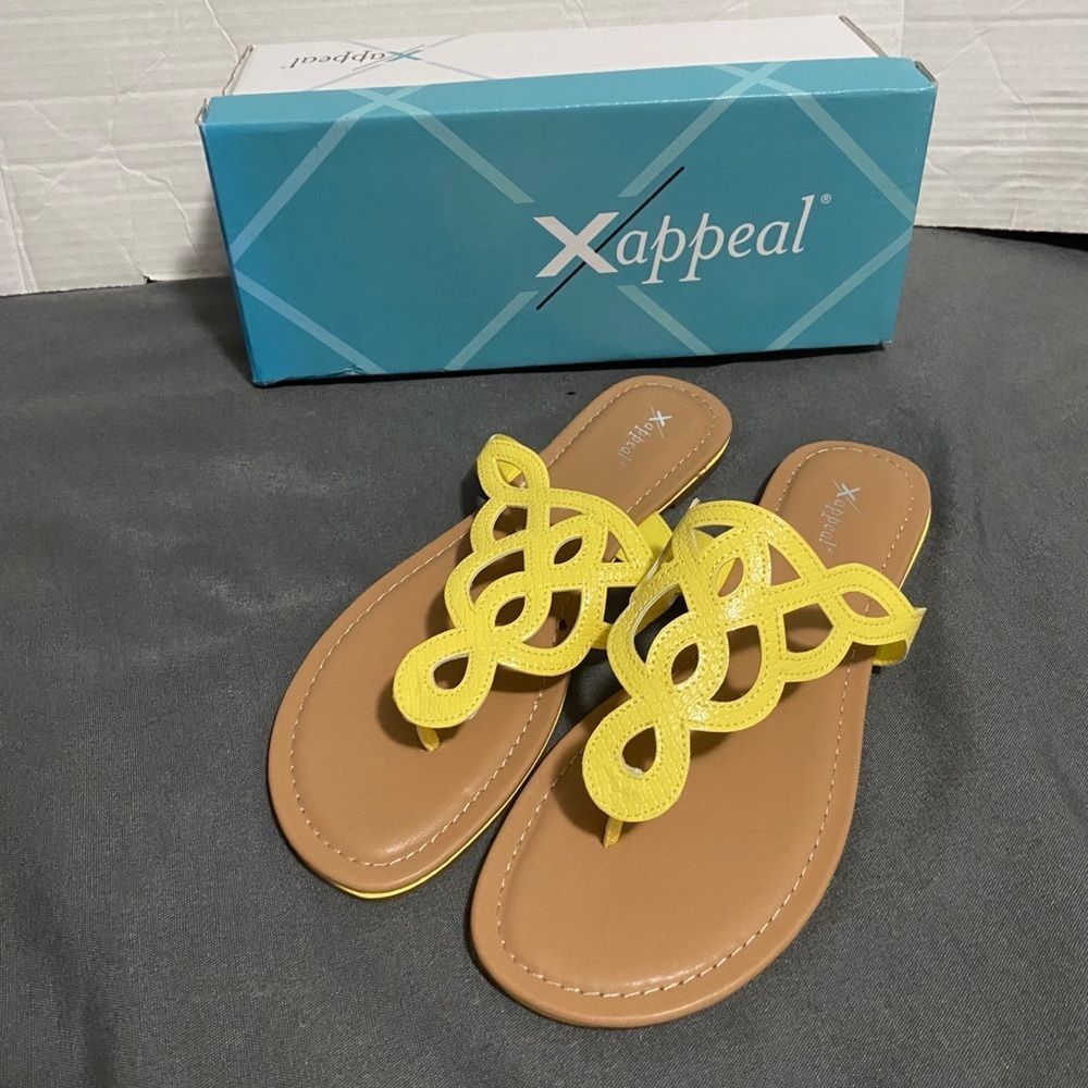 NWT/NIB! Xappeal Yellow Sandals size 10